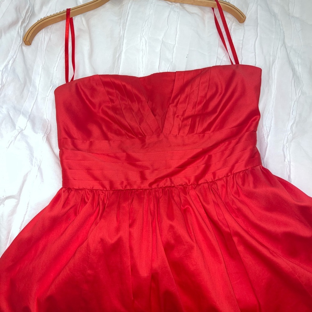 Anthropologie strapless tea cut length party dress